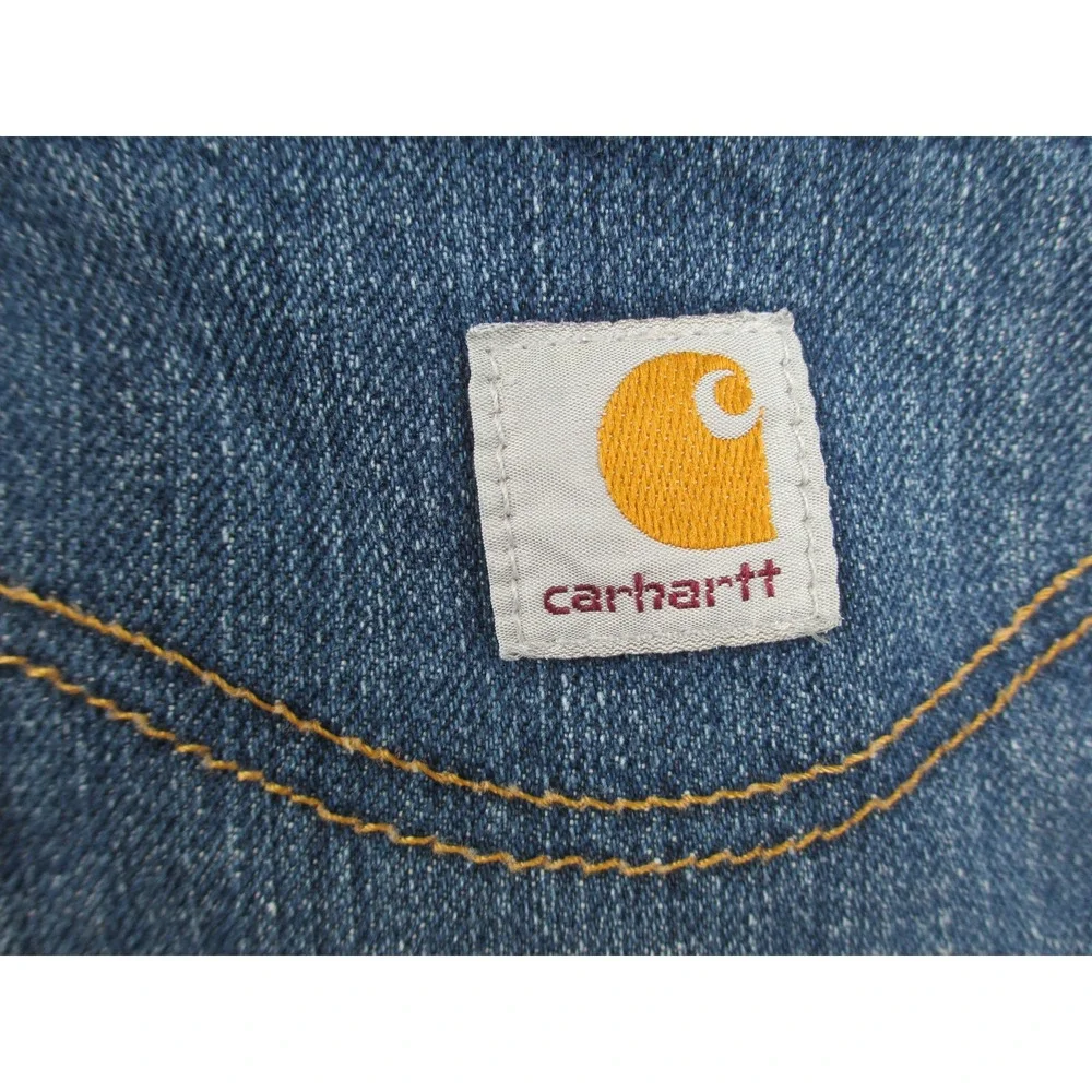 Carhartt Pants Mens 40 Blue Denim Jeans Straight Workwear‎ Casual 40X29*